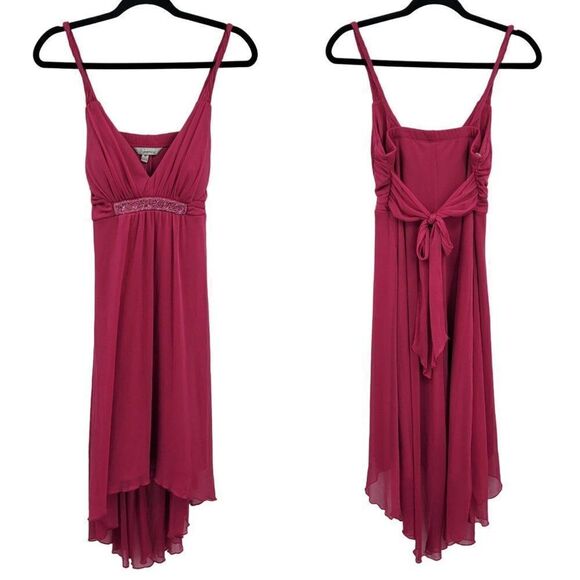 Speechless Dress M Pink Empire High-low Midi Tie Back Grecian Toga Barbiecore - Picture 1 of 15